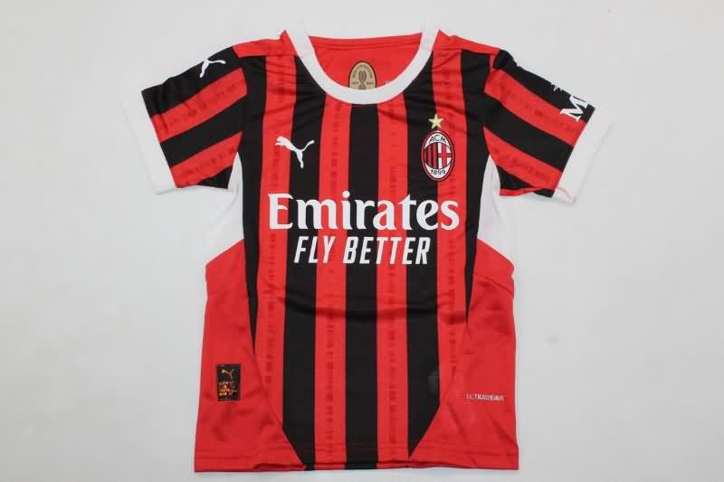 AC Milan 24/25 Kids Home Soccer Jersey And Shorts (Player)