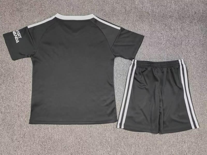 Arsenal 24/25 Kids Goalkeeper Black Soccer Jersey And Shorts 02