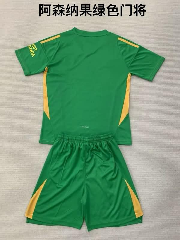 Arsenal 24/25 Kids Goalkeeper Green Soccer Jersey And Shorts