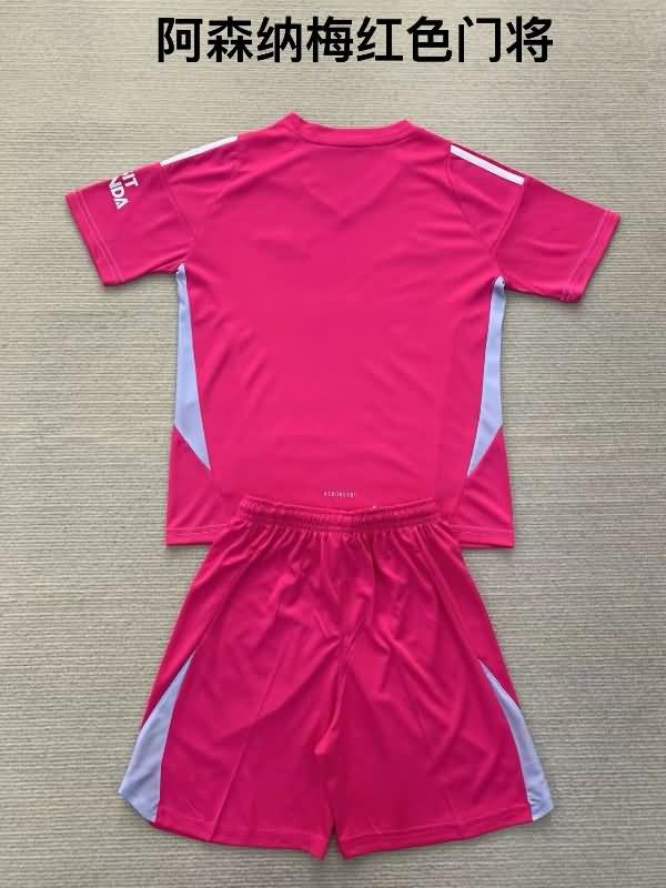 Arsenal 24/25 Kids Goalkeeper Pink Soccer Jersey And Shorts