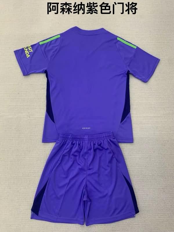 Arsenal 24/25 Kids Goalkeeper PurplesSoccer Jersey And Shorts