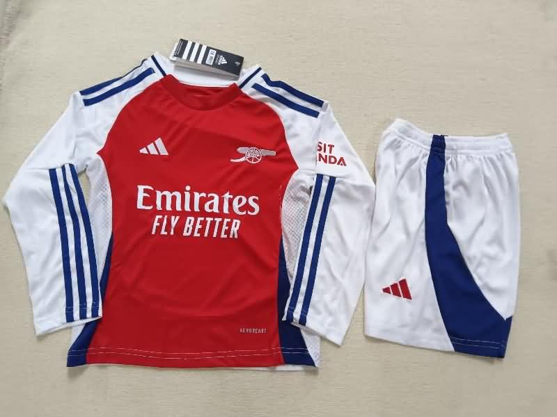 Arsenal 24/25 Kids Home Long Sleeve Soccer Jersey And Shorts