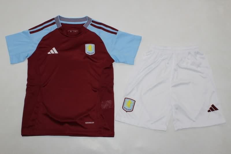 Aston Villa 24/25 Kids Home Soccer Jersey And Shorts