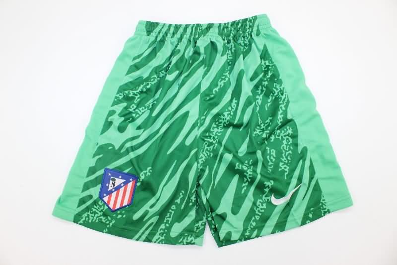 Atletico Madrid 24/25 Kids Goalkeeper Green Soccer Jersey And Shorts