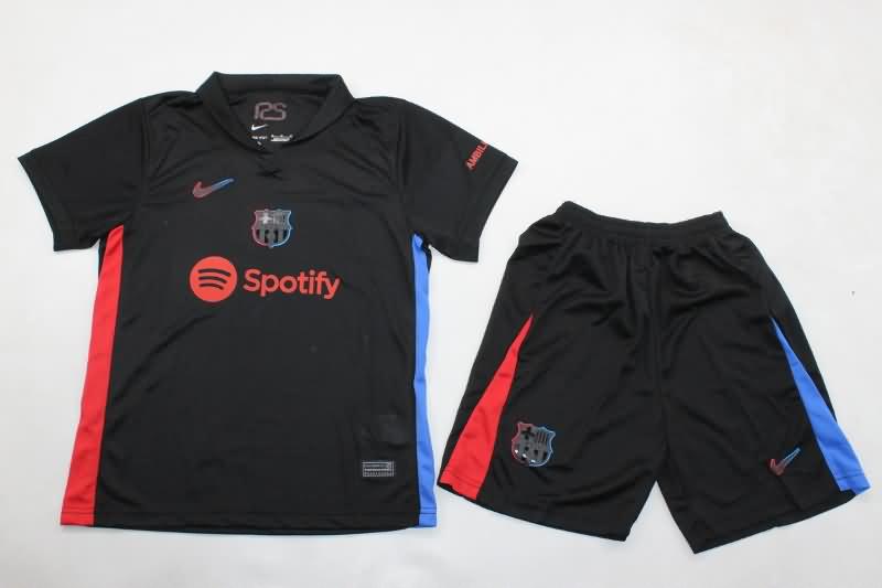 Barcelona 24/25 Kids Away Soccer Jersey And Shorts