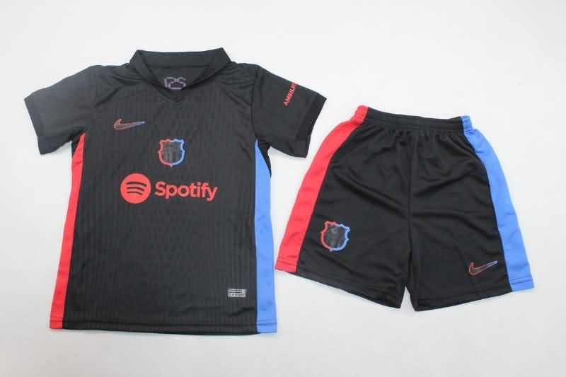 Barcelona 24/25 Kids Away Soccer Jersey And Shorts Leaked