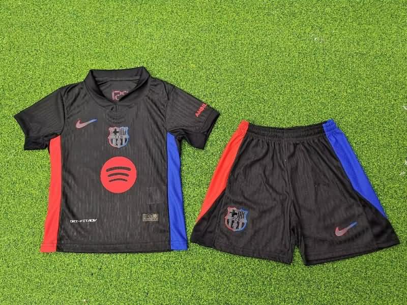 Barcelona 24/25 Kids Away Soccer Jersey And Shorts (Player) Sponsor