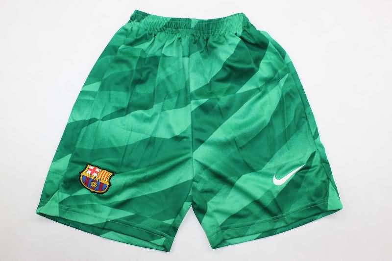 Barcelona 24/25 Kids Goalkeeper Green Soccer Jersey And Shorts