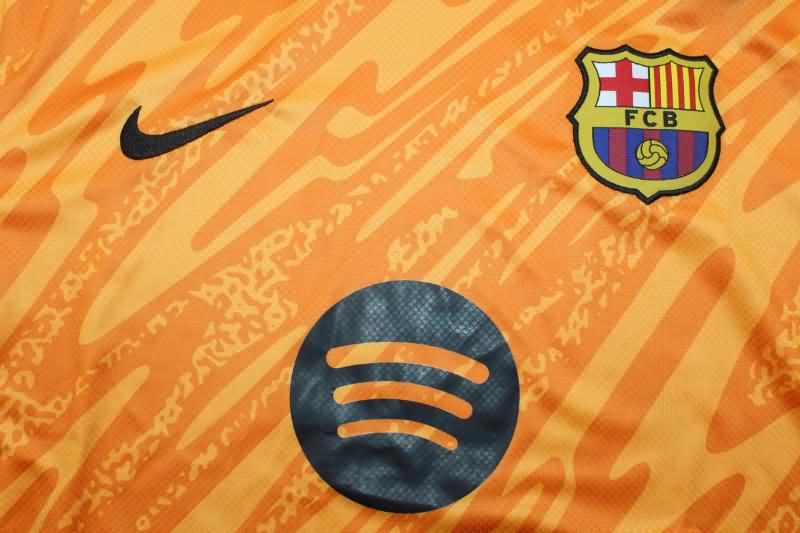 Barcelona 24/25 Kids Goalkeeper Orange Soccer Jersey And Shorts