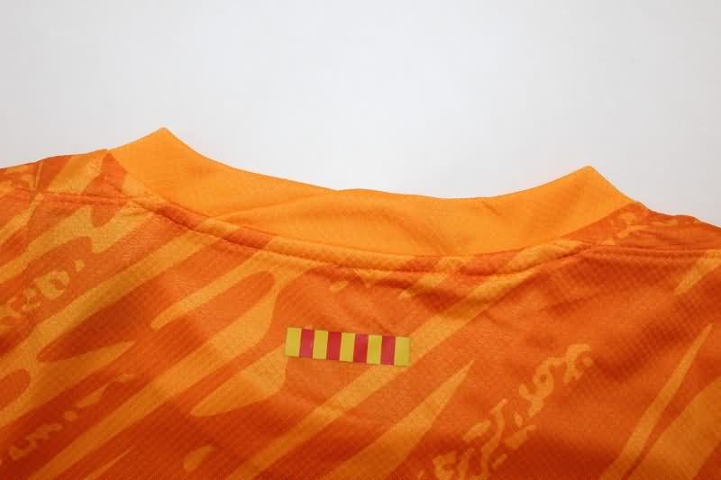 Barcelona 24/25 Kids Goalkeeper Orange Soccer Jersey And Shorts