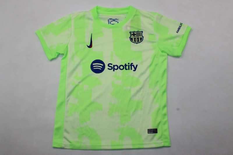 Barcelona 24/25 Kids Third Soccer Jersey And Shorts Leaked