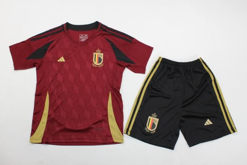 Belgium 2024 Kids Home Soccer Jersey And Shorts