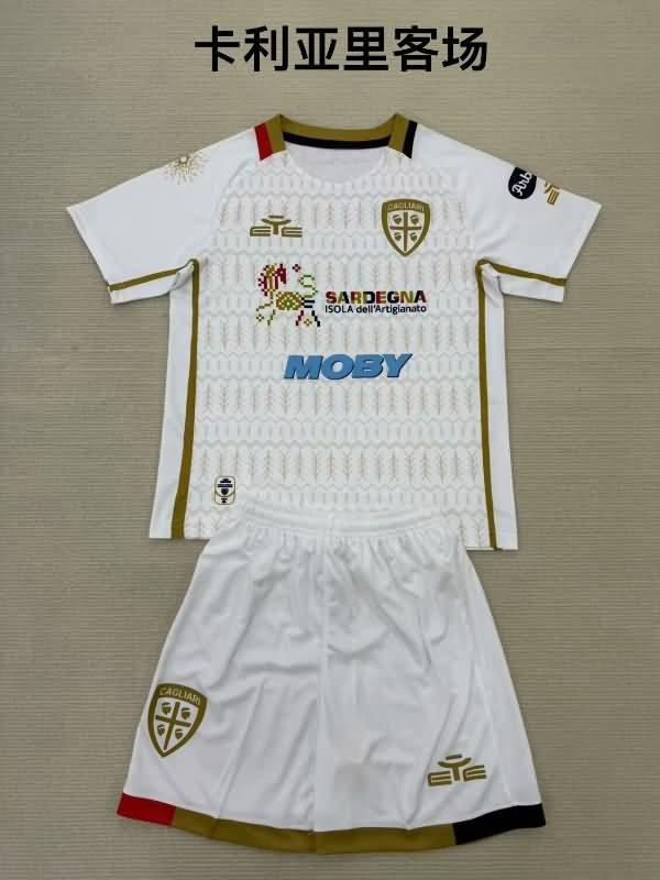 Cagliari 24/25 Kids Away Soccer Jersey And Shorts