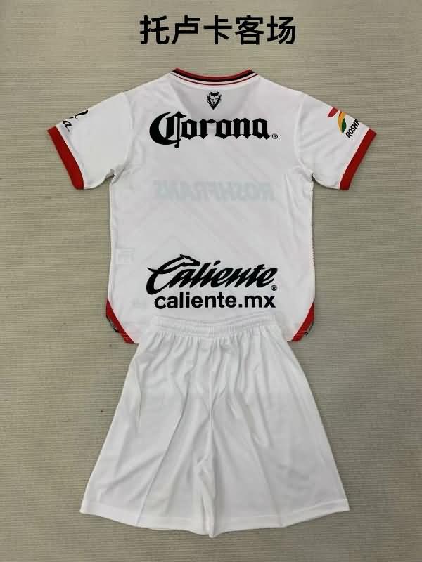 Deportivo Toluca 24/25 Kids Away Soccer Jersey And Shorts