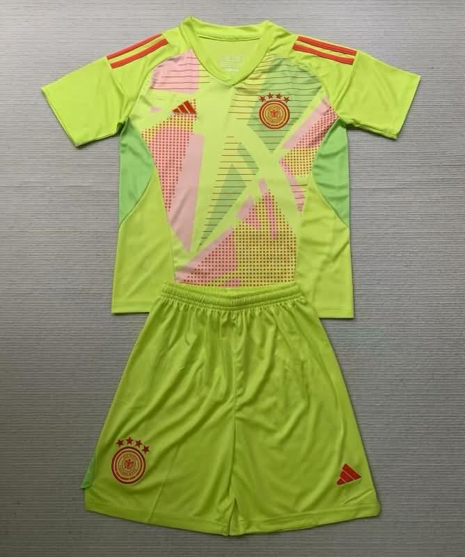 Germany 2024 Kids Goalkeeper Yellow Soccer Jersey And Shorts