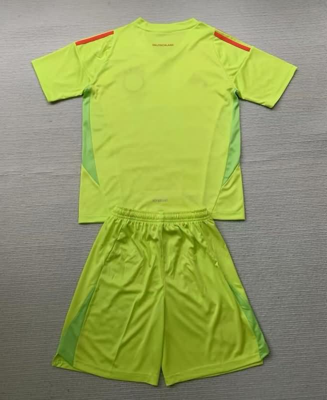 Germany 2024 Kids Goalkeeper Yellow Soccer Jersey And Shorts