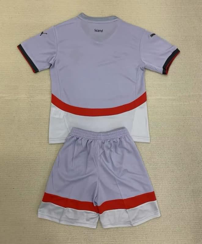 Iceland 2024 Kids Away Soccer Jersey And Shorts