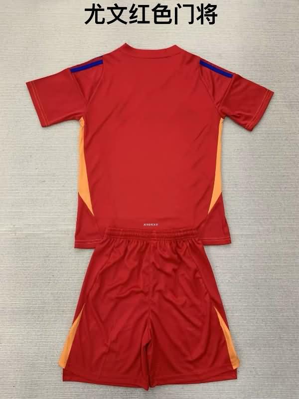 Juventus 24/25 Kids Goalkeeper Red Soccer Jersey And Shorts