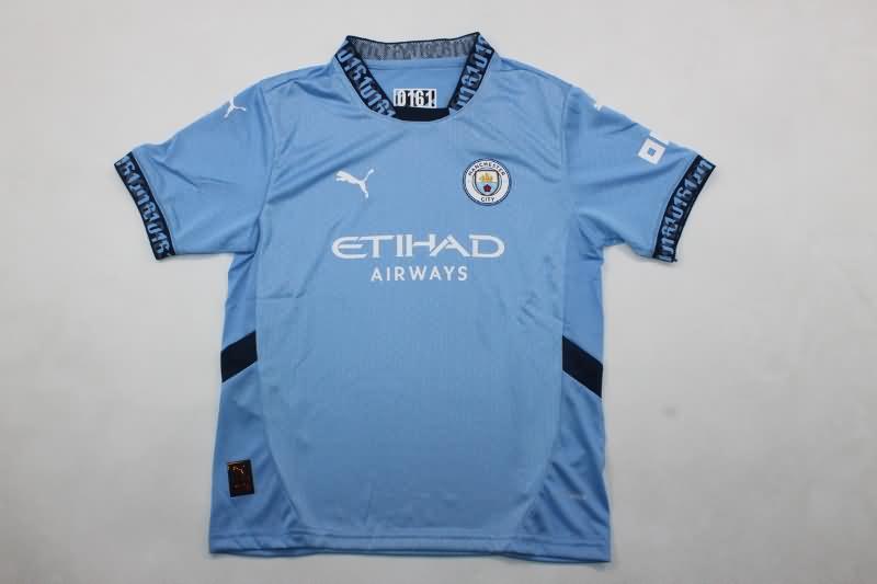 Manchester City 24/25 Kids Home Soccer Jersey And Shorts (Player)