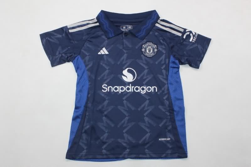 Manchester United 24/25 Kids Away Soccer Jersey And Shorts Leaked