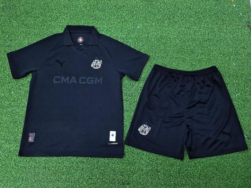 Marseilles 24/25 Kids Black Soccer Jersey And Shorts (Player)