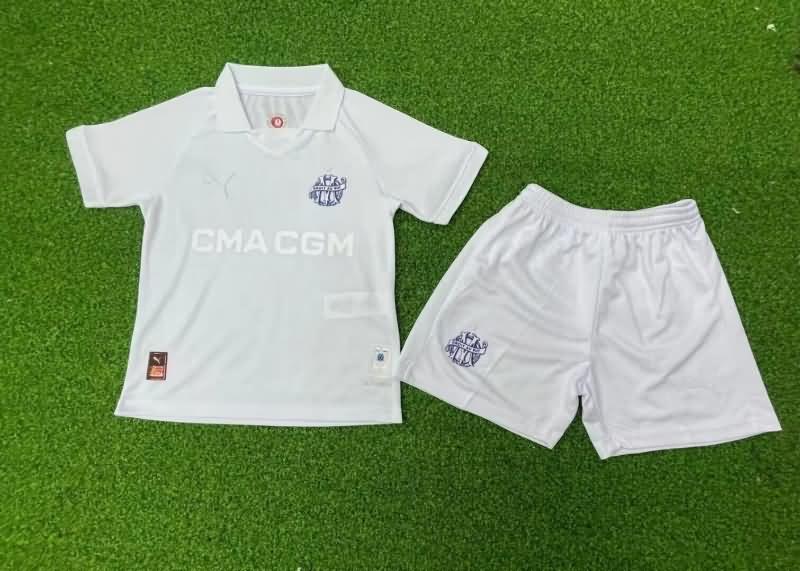 Marseilles 24/25 Kids White Soccer Jersey And Shorts (Player)