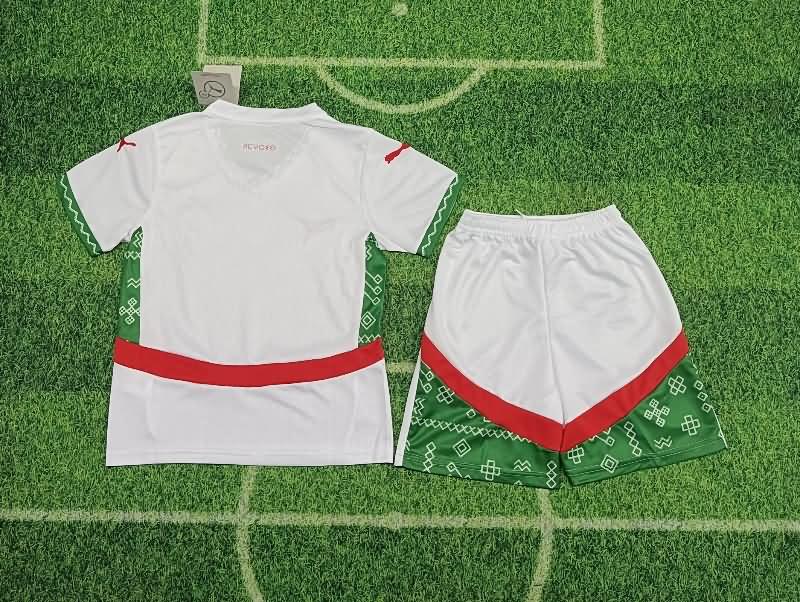 Morocco 2025 Kids Away Soccer Jersey And Shorts