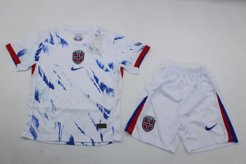 Norway 2024 Kids Away Soccer Jersey And Shorts
