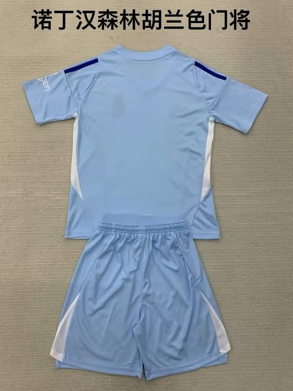 Nottingham Forest 24/25 Kids Goalkeeper Blue Soccer Jersey And Shorts