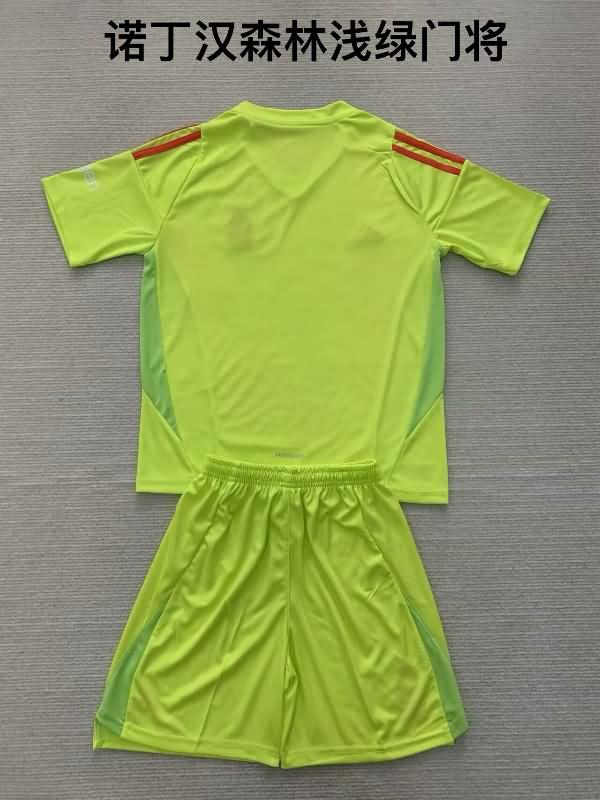 Nottingham Forest 24/25 Kids Goalkeeper Green Soccer Jersey And Shorts