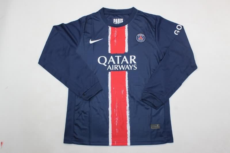 Paris St Germain 24/25 Kids Home Long Sleeve Soccer Jersey And Shorts