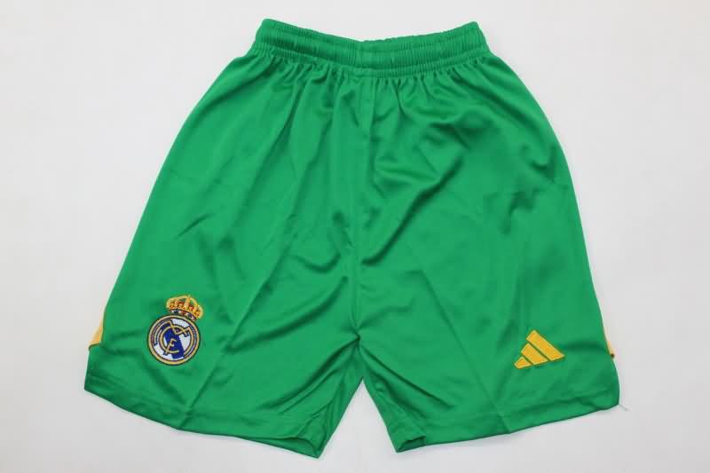 Real Madrid 24/25 Kids Goalkeeper Green Soccer Jersey And Shorts