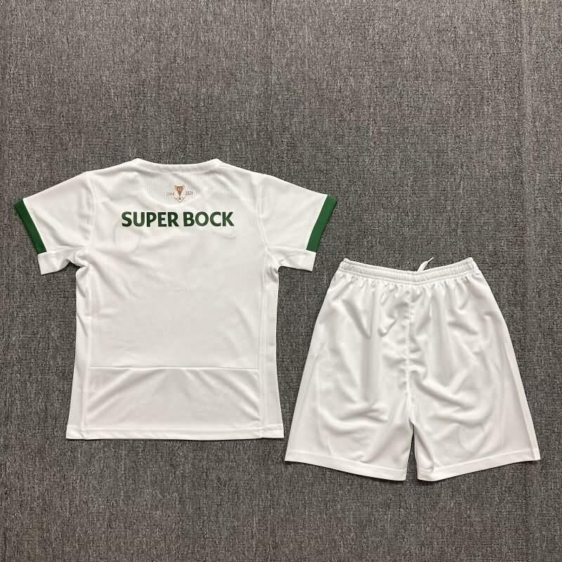 Sporting Lisbon 24/25 Kids Away Soccer Jersey And Shorts