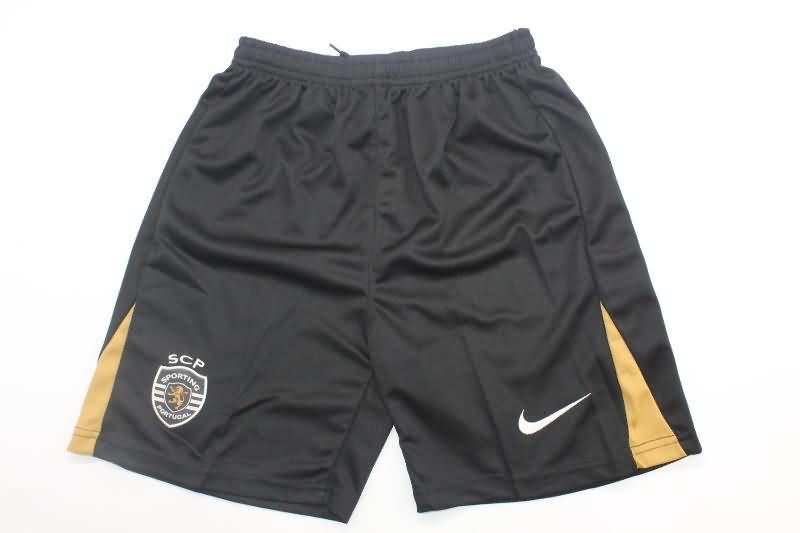 Sporting Lisbon 24/25 Kids Black Soccer Jersey And Shorts