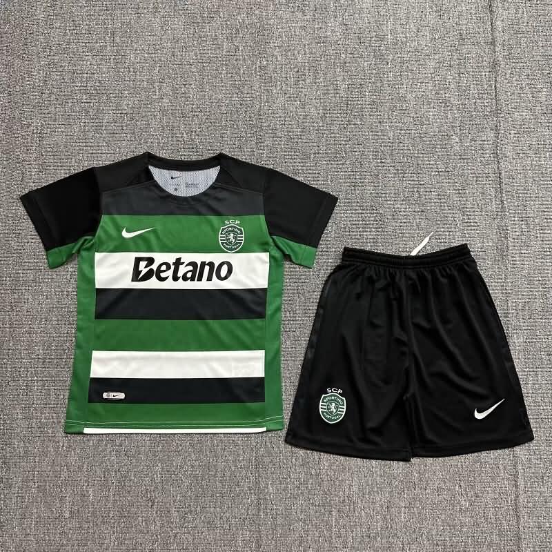 Sporting Lisbon 24/25 Kids Home Soccer Jersey And Shorts