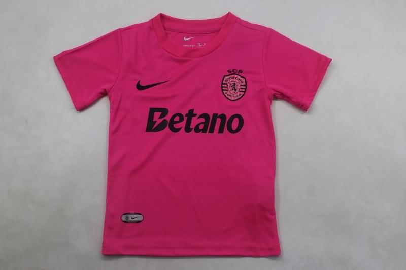 Sporting Lisbon 24/25 Kids Pink Soccer Jersey And Shorts