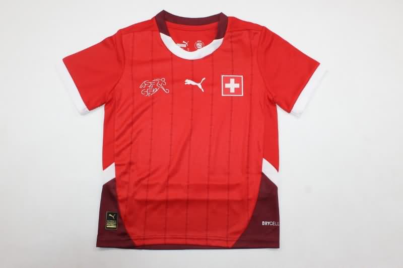 Switzerland 2024 Kids Home Soccer Jersey And Shorts