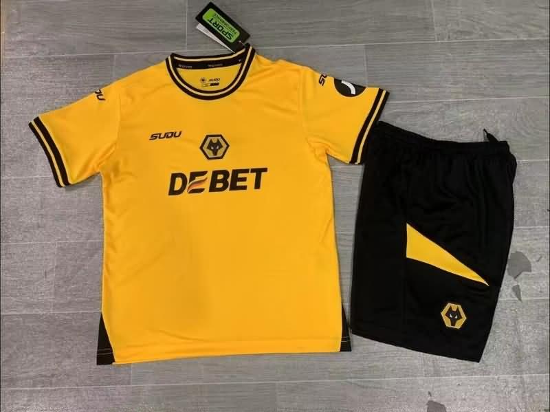 Wolves 24/25 Kids Home Soccer Jersey And Shorts