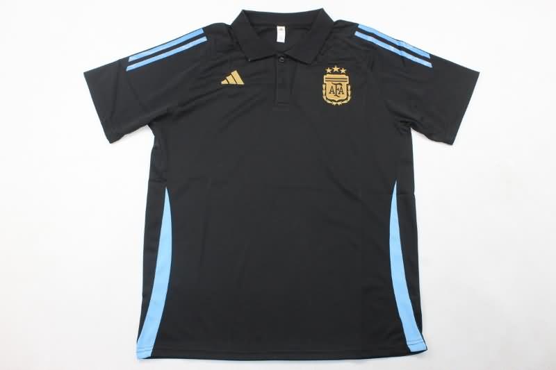 AAA(Thailand) Argentina 2024 Black Polo Soccer T-Shirt