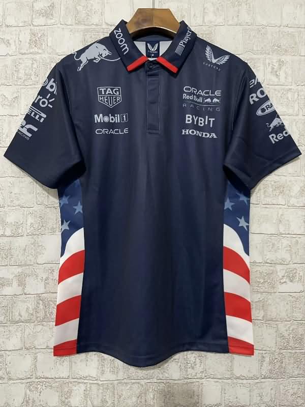 AAA(Thailand) Red Bull 2024 Dark Blue Polo Soccer T-Shirt