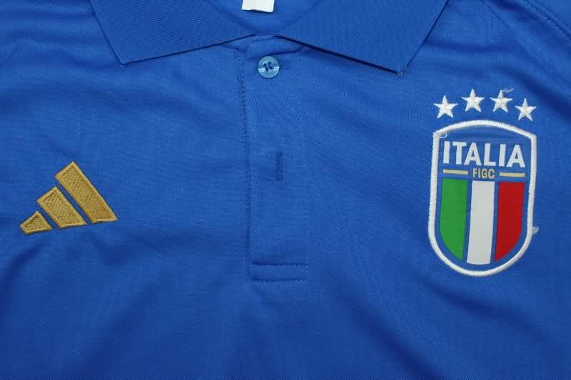 AAA(Thailand) Italy 2024 Blue Polo Soccer T-Shirt