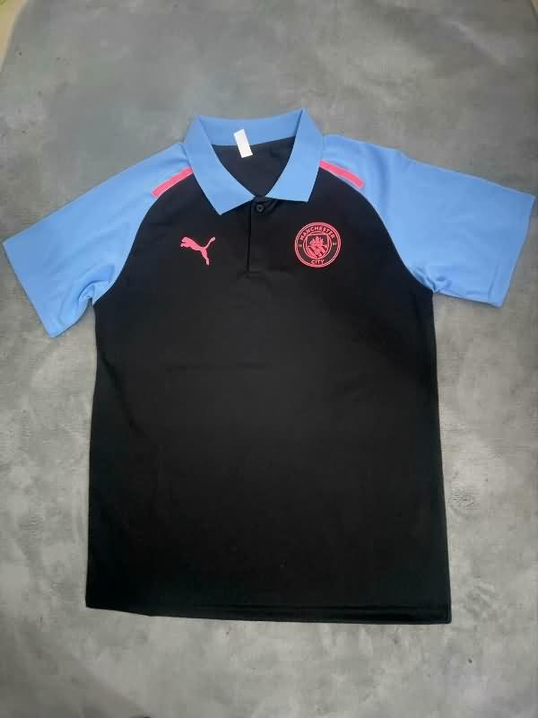 AAA(Thailand) Manchester City 24/25 Black Polo Soccer T-Shirt