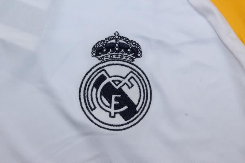 AAA(Thailand) Real Madrid 24/25 White Polo Soccer T-Shirt 02