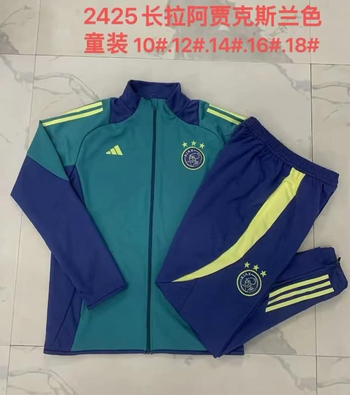 Ajax 24/25 Kids Green Soccer Tracksuit