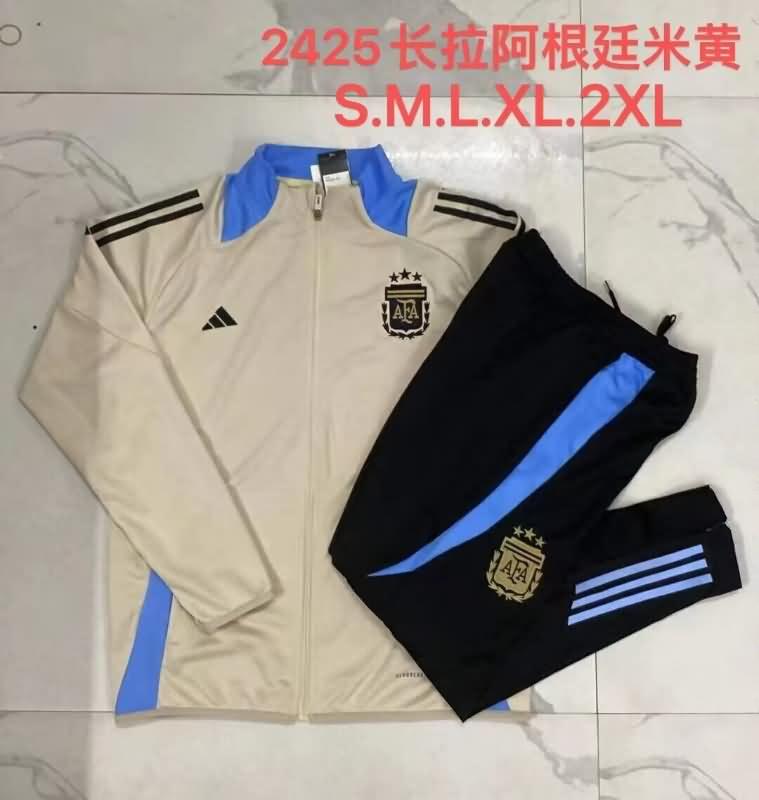 AAA(Thailand) Argentina 2024 Gold Soccer Tracksuit 03