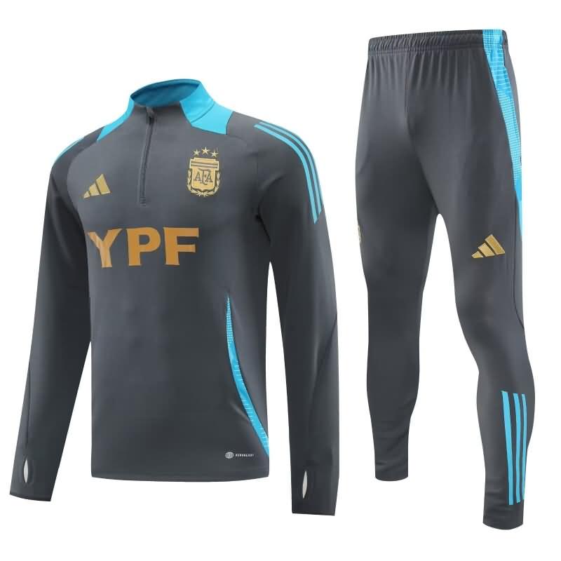 AAA(Thailand) Argentina 2024 Grey Soccer Tracksuit 02