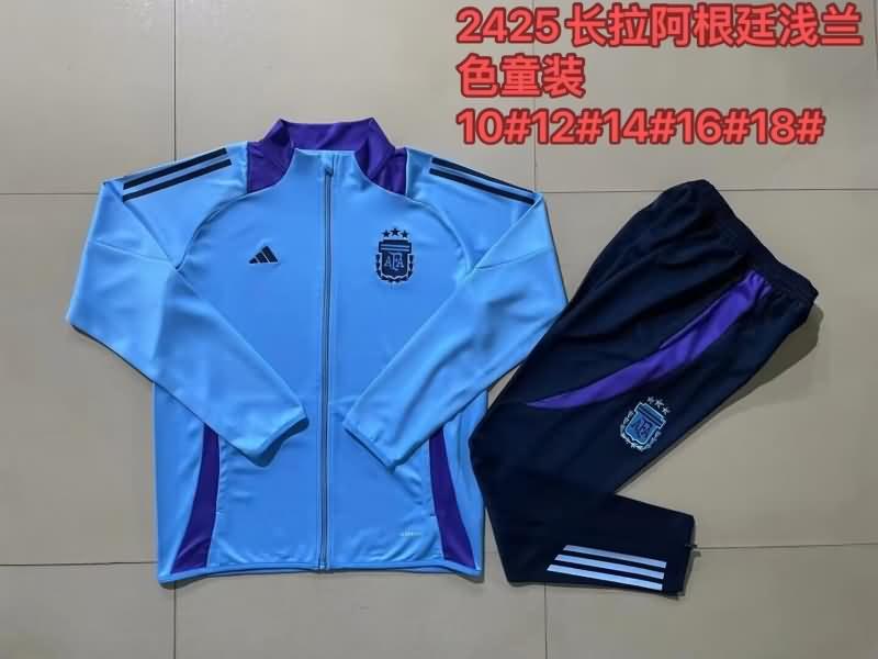 Argentina 2024 Kids Blue Soccer Tracksuit