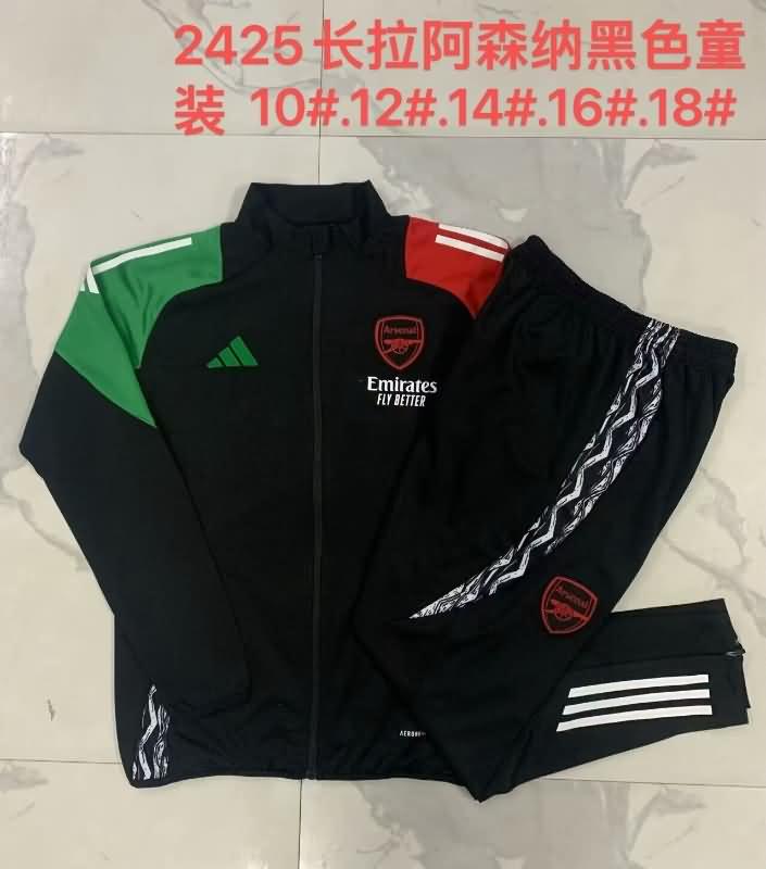 Arsenal 24/25 Kids Black Soccer Tracksuit 02