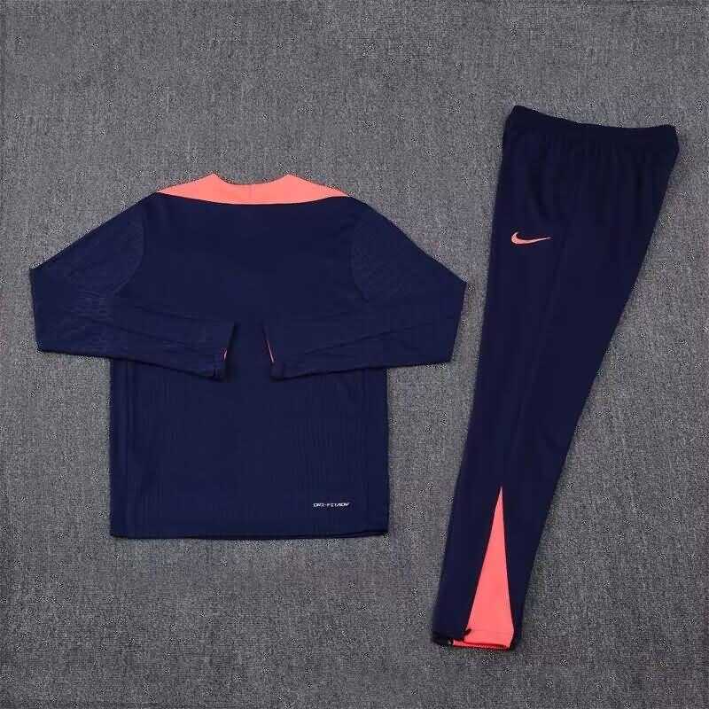 AAA(Thailand) Barcelona 24/25 Dark Blue Soccer Tracksuit 03