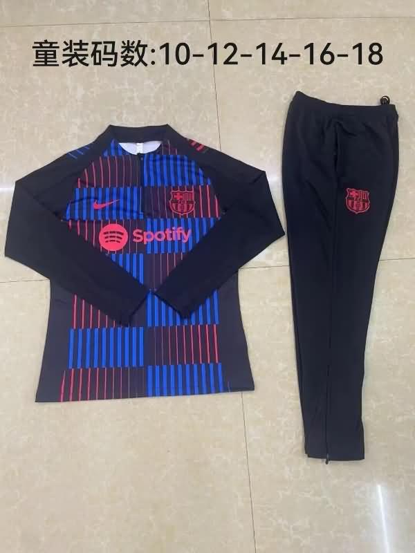 Barcelona 24/25 Kids Black Soccer Tracksuit 03